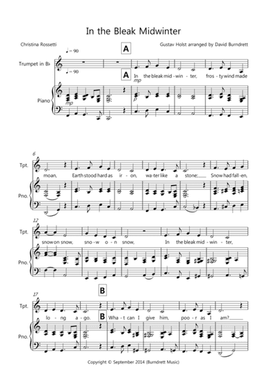 In the Bleak Midwinter for Trumpet and Piano (arr. David Burndrett)