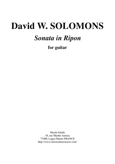 David Warin Solomons:  Sonata in Ripon for solo guitar