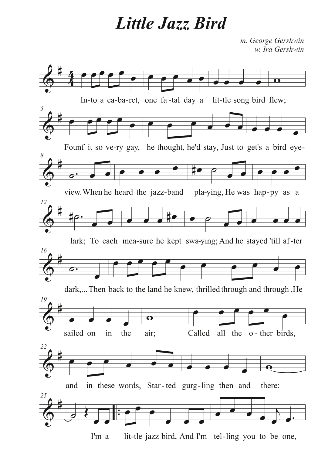 Little Jazz Bird (arr. Avgusta Udartseva)