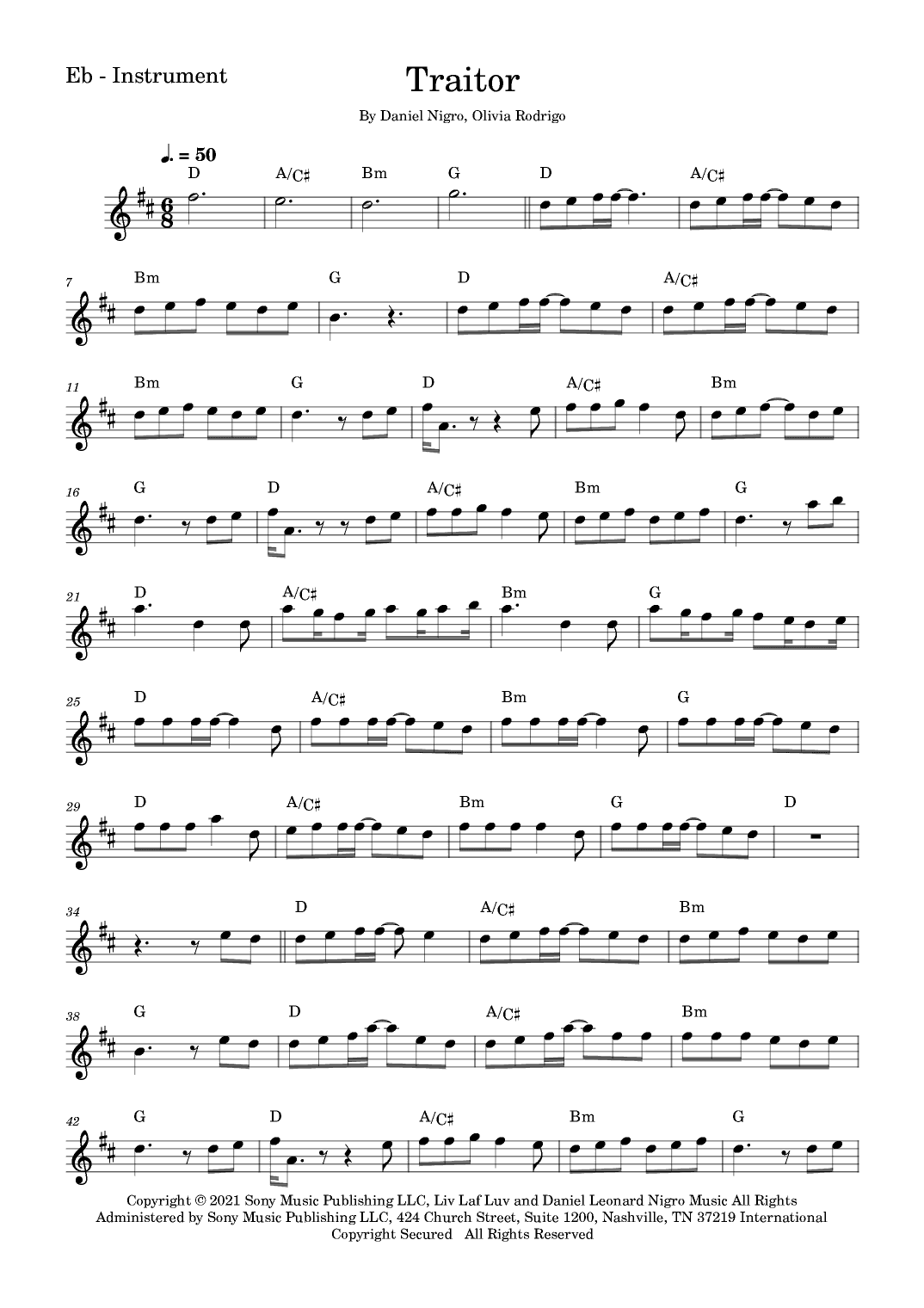 Traitor (arr. Fabio Eduardo de Oliveira)