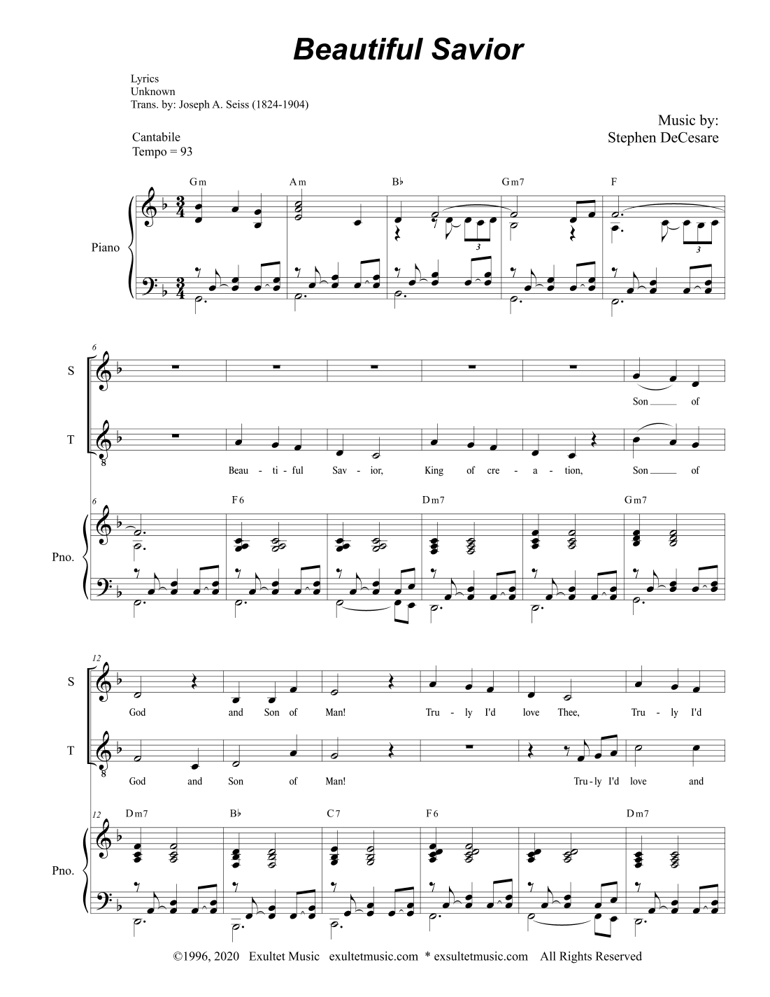 Beautiful Savior (Duet for Soprano and Tenor Solo)
