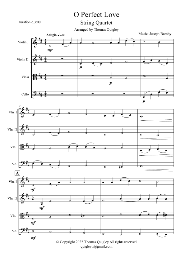 O Perfect Love (arr. Thomas Quigley)