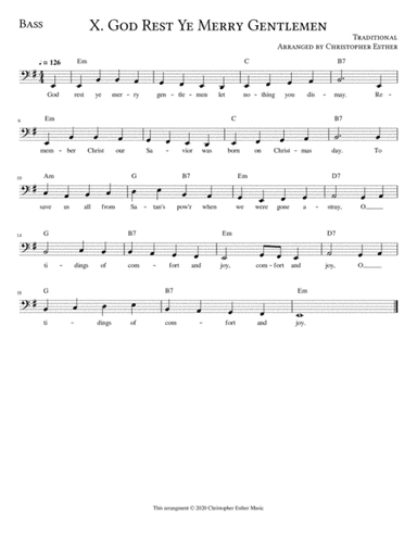 God Rest Ye Merry Gentlemen for Bass Voice (arr. Christopher Esther)