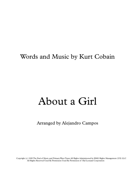 About A Girl (arr. Alejandro Campos)