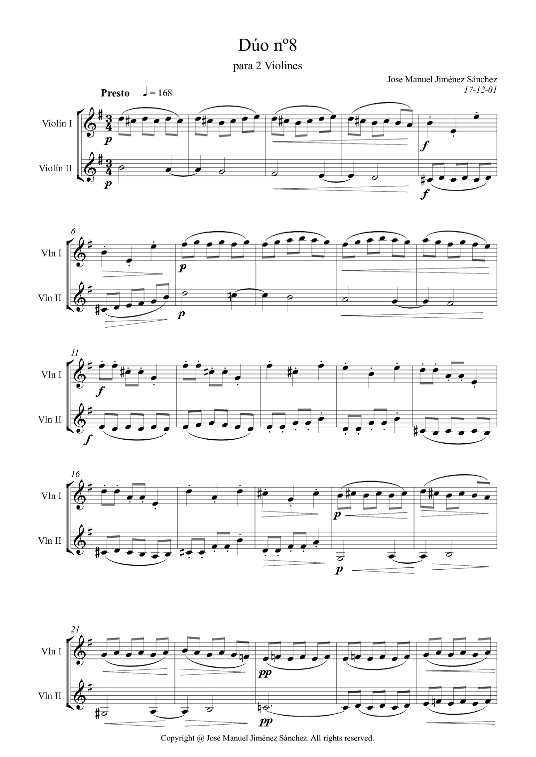 Dúo para 2 violines nº 8