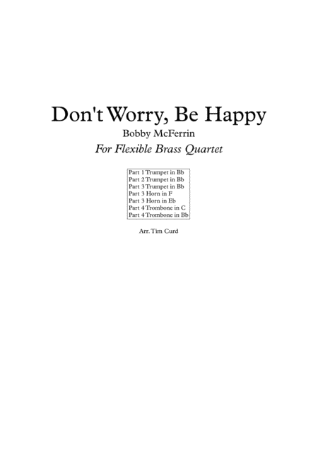 Don't Worry, Be Happy (arr. Tim Curd)