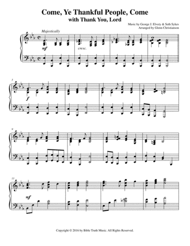 Come Ye Thankful People, Come with Thank You, Lord (arr. Glenn Christianson)