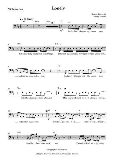 Lonely (arr. Charles Lam)