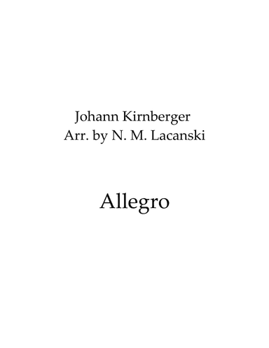 Allegro (arr. Nick Lacanski)