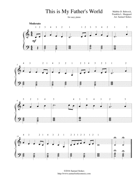 This is My Father's World - for easy piano (arr. Samuel Stokes)