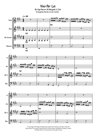 Vivo Per Lei (arr. Nicolás Cortés Castillo)