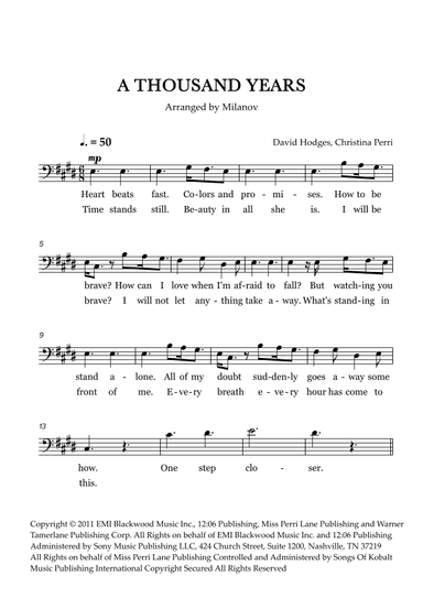 A Thousand Years (arr. Milanov)