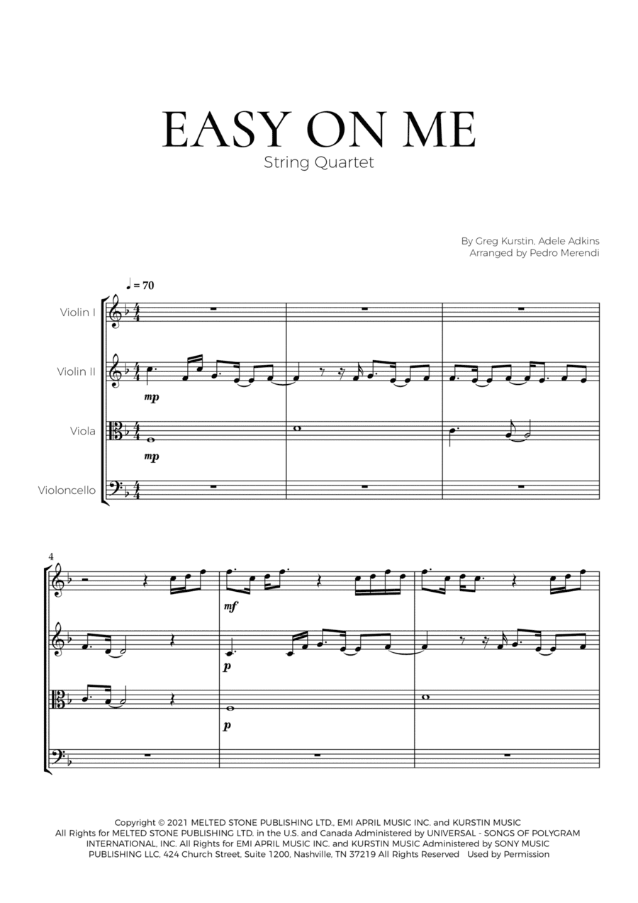 Easy On Me (arr. Pedro Merendi)