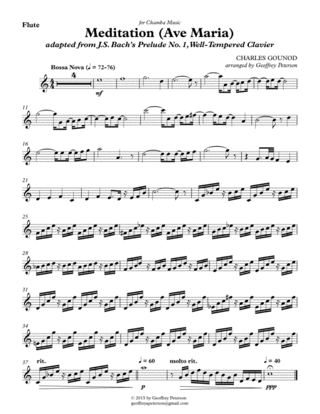 Meditation (Ave Maria) (arr. Geoffrey Peterson)