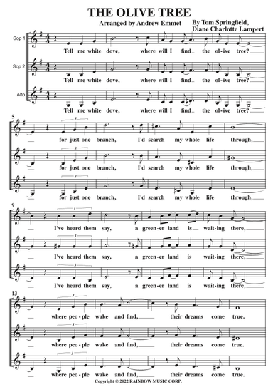 Olive Tree (arr. Andrew Emmet)