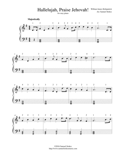 Hallelujah, Praise Jehovah! - for easy piano (arr. Samuel Stokes)