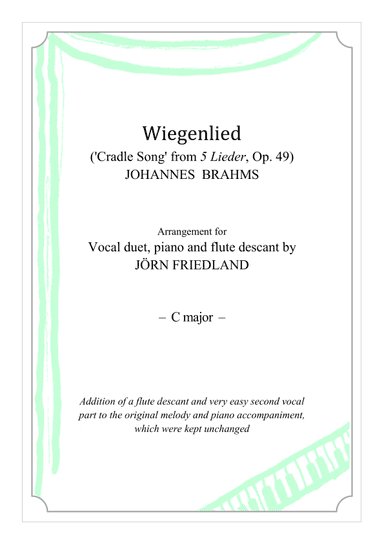 Wiegenlied ('Cradle Song') (arr. Jörn Friedland)