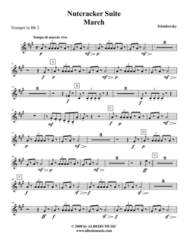 Tchaikovsky Nutcracker Suite - Trumpet in Bb 2 (Transposed Part), Op.71a (arr. Doug Clyde)