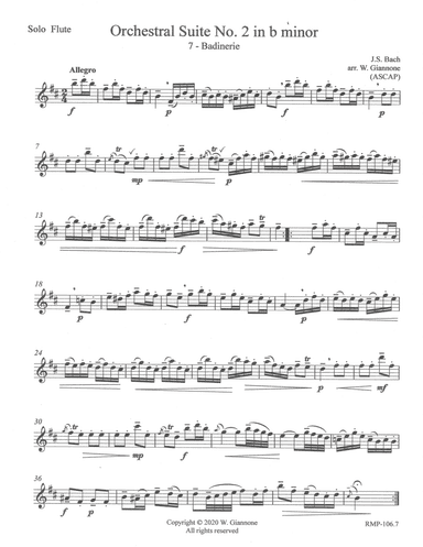 Bach - Badinerie from Orchestral Suite No. 2 in b minor (arr. W. Giannone)