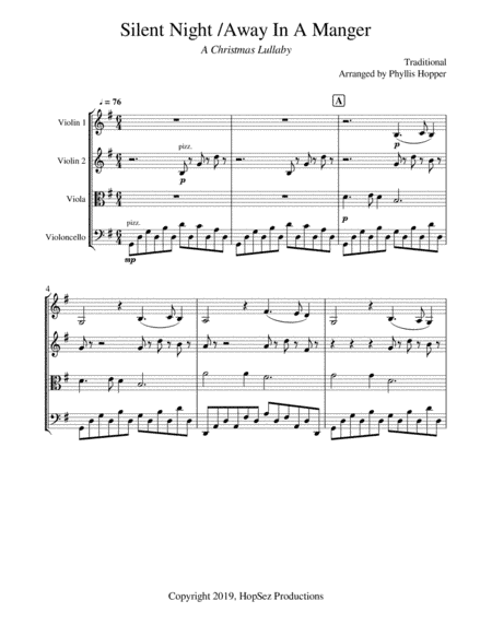 Silent Night Away - String Quartet (arr. Phyllis Hopper)
