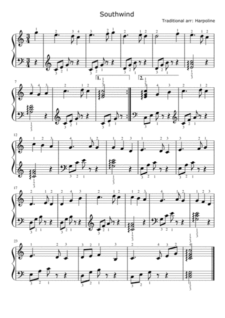 Southwind in C (arr. Harpoline)