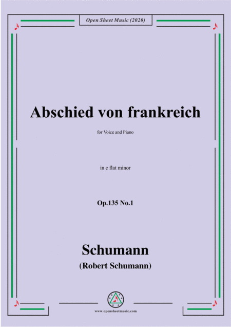 Schumann-Abschied von frankreich,Op.135 No.1 in e flat minor (arr. MSM)