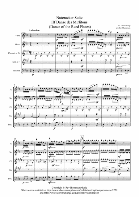 Tchaikovsky: Casse-Noisette(Nutcracker Suite) IIf Danse des Mirlitons - wind quintet (arr. Ray Thompson)
