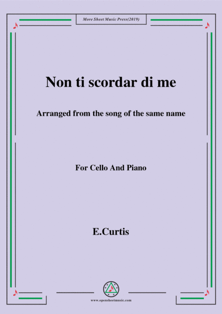 De Curtis-Non ti scordar di me,for Cello and Piano (arr. MSM)