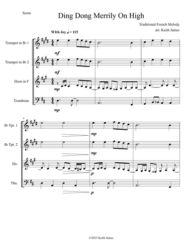 Ding Dong Merrily On High (arr. Keith James)