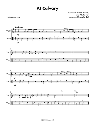 At Calvary - Violin/Viola Duet (arr. Christopher Bell)