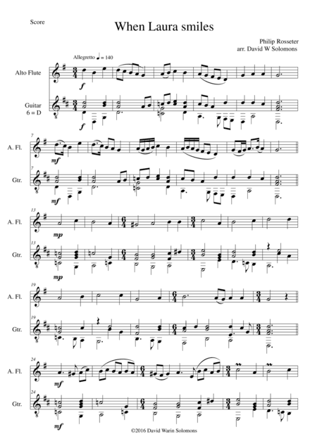 When Laura smiles for alto flute and guitar (arr. David Warin Solomons)