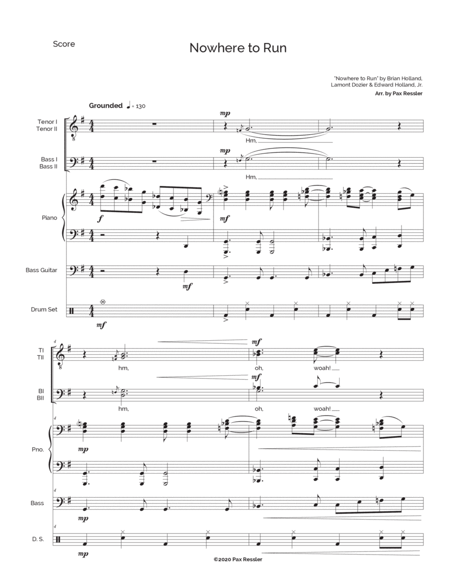 Nowhere To Run (arr. Pax Ressler)