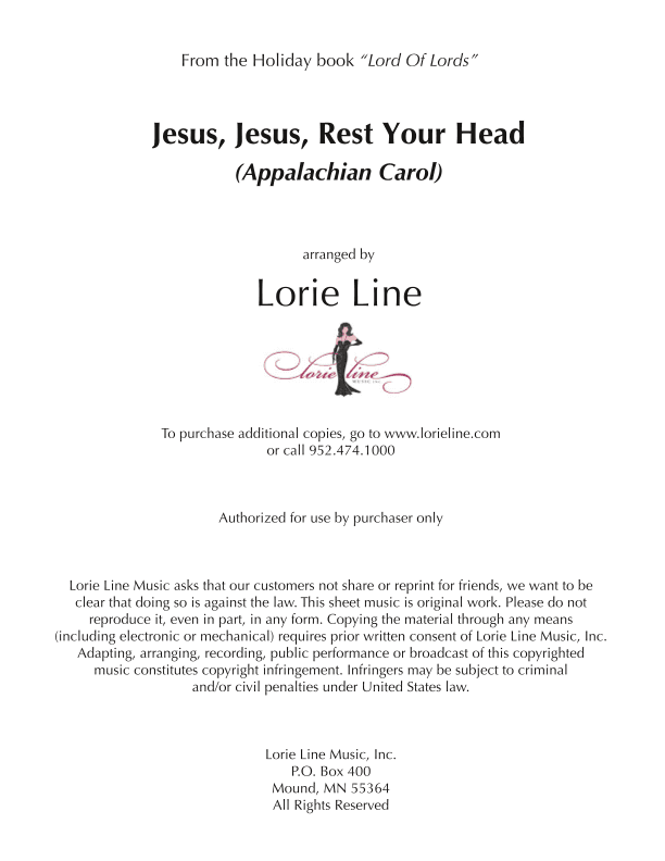 Jesus, Jesus Rest Your Head (arr. Lorie Line)