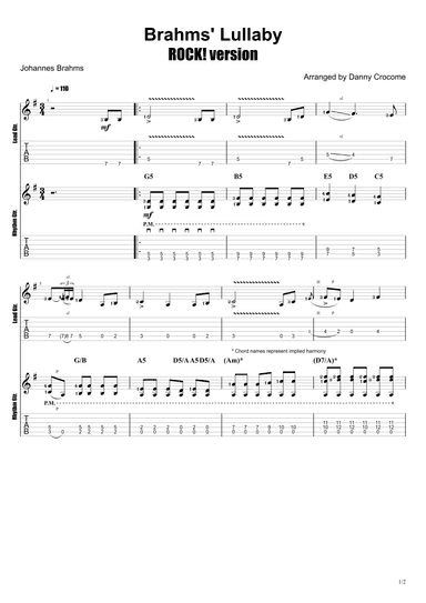 Brahms' Lullaby (ROCK! version) (arr. Danny Crocome)