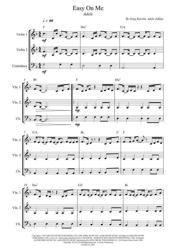 Easy On Me (arr. Wesley S Silva)