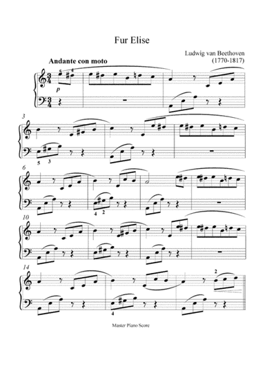 Fur Elise (Easy piano version) (arr. MPS)