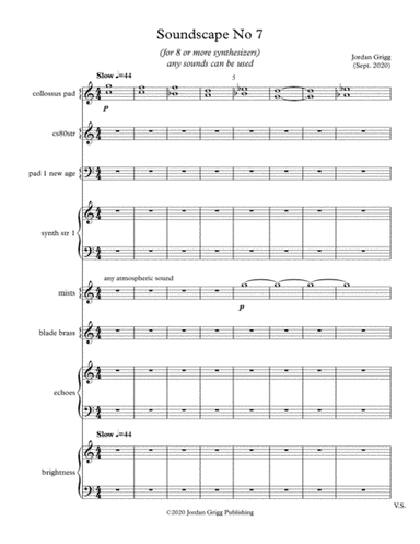 Soundscape No 7 for 8 or more synthesizers