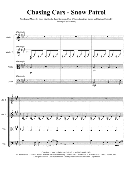 Chasing Cars (arr. Marmpy)