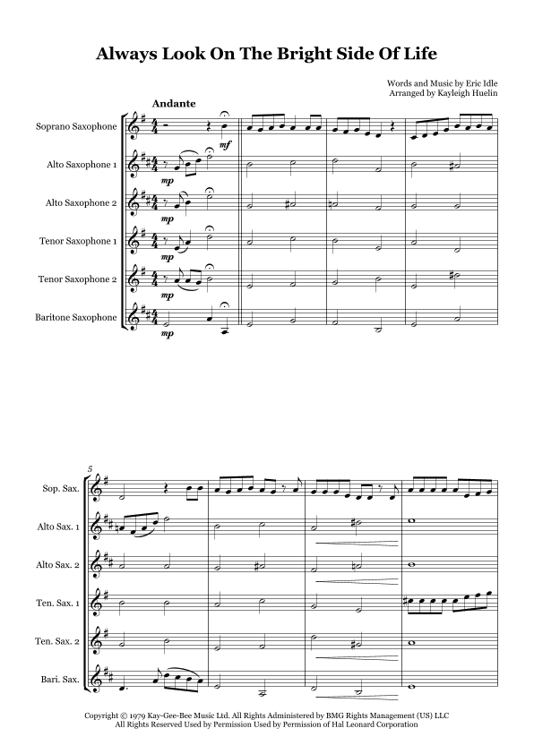 Always Look On The Bright Side Of Life (arr. Kayleigh Huelin)