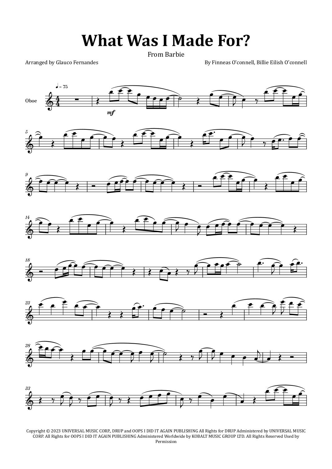 What Was I Made For? (arr. Glauco Fernandes)