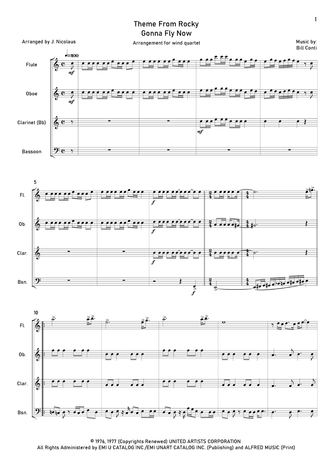 Gonna Fly Now (arr. John Nicolaus)