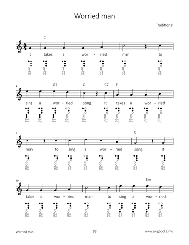 Worried man (arr. songbooks.info)