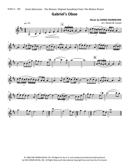 Gabriel's Oboe (arr. David W. Cason)