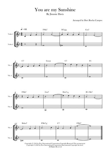 You Are My Sunshine (arr. Davi Rocha Campos)