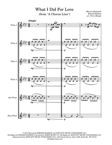 What I Did For Love (arr. Terry Patrick Mingle)