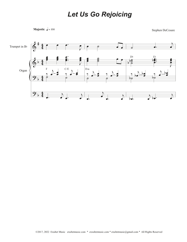 Let Us Go Rejoicing (Solo and SATB)