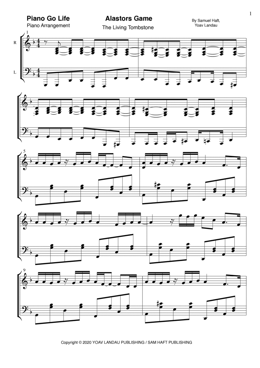 Alastor S Game (arr. Piano Go Life)
