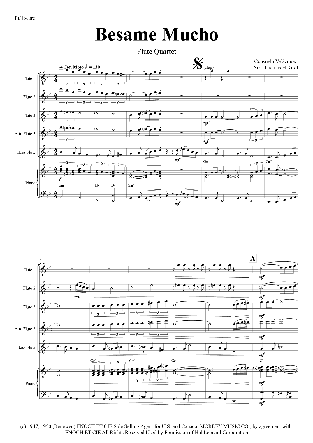 Bésame Mucho (kiss Me Much) (arr. Thomas H. Graf)
