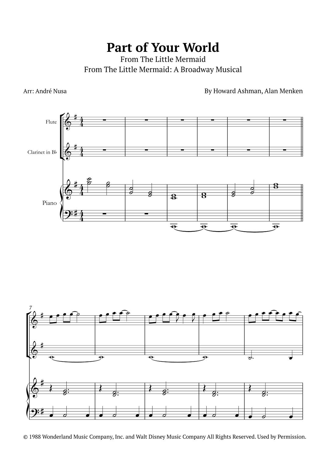 Part Of Your World (arr. André Nusa)