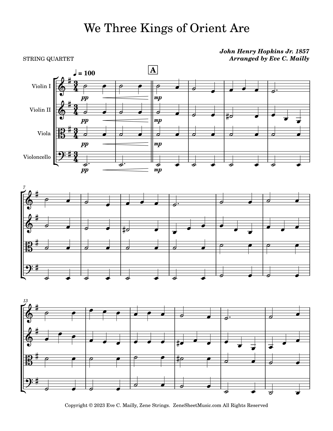 We Three Kings of Orient Are (arr. Eve C. Mailly - Zene Strings)